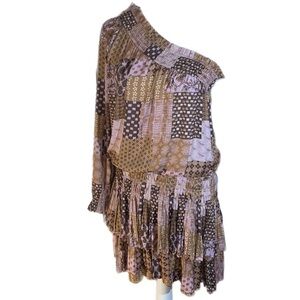 EUC  CURRENT AIR Los Angeles One Shoulder Tiered Femme Dress M